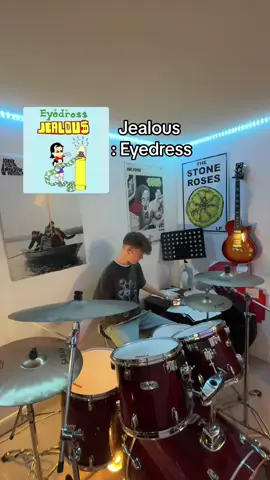 Jealous By Eyedress drum cover  MF DOOM poster finally came #drum #fyp #eyedress #jealous #drummer #drumming #music #musician #aidanbetts 