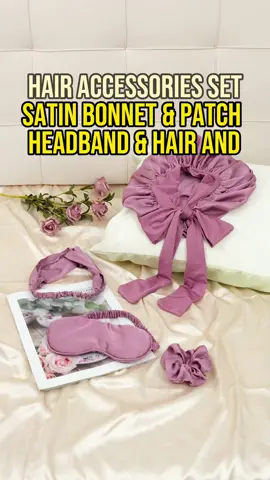 Hair accessories set for sleeping.#awaytr#awaytrfashion#awaytrbonnet  #sleepcap #nightcap #nightcaps#satinbonnets #bonnet#patch #headband#hairband #hairaccessories #fashionaccesories 