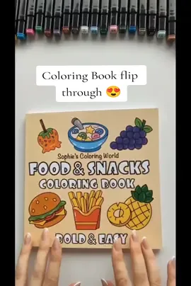 Flip through of Food & Snacks coloring book 🎨🖍️ #satisfyingcoloring #CreativeFun #kids #colors #cozycoloring #Sophiecoloringworld #relaxingcoloring #easycoloringbook #bold #easy 