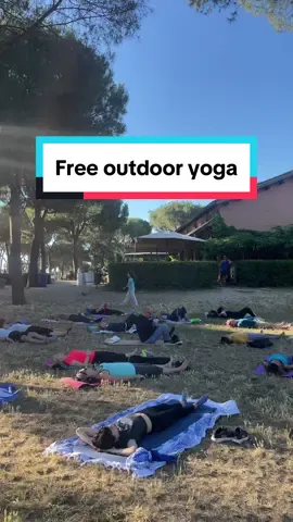 If you’re visiting Rome, you have to go to outdoor yoga class at  📍Villa Doria Pamphilj Park!  ✔️Entrance is free and it is every evening from Tuesday to Sunday!  Enjoy summertime in a healthy way! #italy #rome #yoga #free #fyp