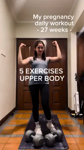 Yuk luangin waktu 20-30 menit per hari mu cuma buat 5 gerakan ini dengan sepasang dumbbells! Here we go.. 5 upper body exercises! Cobain ya! #workout #workoutmotivation #workoutroutine #athomeworkouts #pregnancyworkout #pregnancyexercise #fitmom #olahraga #olahragadirumah #rumahdaritiktok #olahragaibuhamil #olahragahamil #fitmama #mamaolahraga 