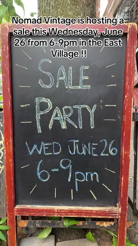 Stop by this Wednesday at Nomad Vintage for our sale party from 6-9pm! Tons of unique jewlery, accessories, and clothing 🫶 #vintage #nomadvintage #sale #party #fashion #newyork 
