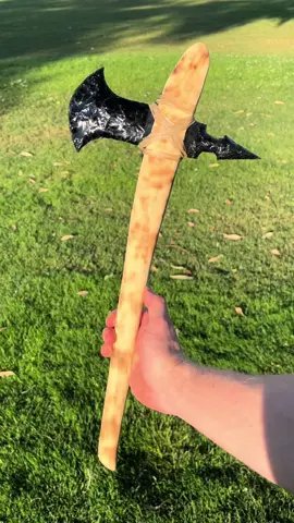 Enchanted Pure Black Obsidian Axe I made. Use it wisely traveler.  #fypシ゚viral 