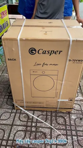 Máy sấy casper 7.2kg mới 100% giá siêu sốc. Lắp đặt free bảo hành 2 năm. Nhanh tay số lượng có hạn nha a e. Sấy xong khô luôn nha. #maysay 