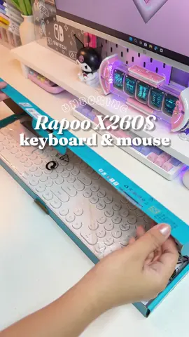 rapoo x260s wireless keyboard and mouse 💗 #fyp #desksetup #desktour #wirelesskeyboardandmouse #rapoo #rapoox260s 
