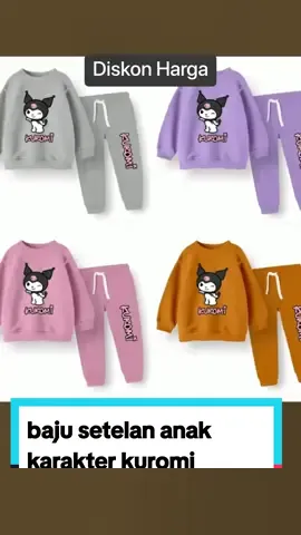 Setelan Joger Baju Anak Karakter Kartun Kuromi Usia 1 Sampai 6 Tahun Perempuan Katun hanya Rp36.566 #inspirasifashion #outfitideas #fashiontiktok #kuromi 
