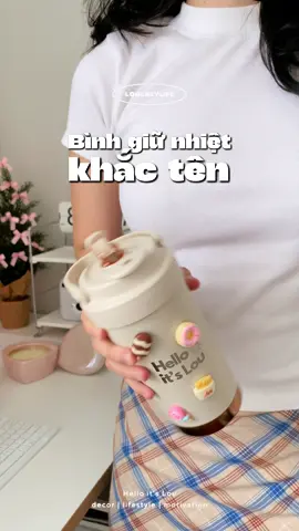 Bình giữ nhiệt 500ml khắc tên theo yêu cầu nè mn✨  | loulazylife |  #vtvcab #roomdecor #decor #chill #trangtrinhacua #homedecor  #unboxing #review #loulazylife #fyp #haul #GócDecor #Reviewnhaxinh #binhgiunhiet #fanhousevn #fanhouse 