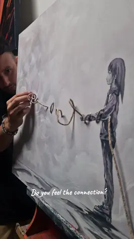 Do you feel the connection? 🪽 what do you think of this new painting?  #art #myart #viral 