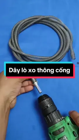 Dây thép lò xo thông tắc cống, đường ống gắn máy khoan #dayloxothongcong #daythongtaccong #daythongtaccongloxo #xuhuong 