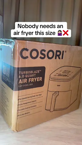 Cosori turbo blaze 6 quart air fryer, cannot believe how large this air fryer is, and it has a ton of different functions and it comes with a nice recipe book #cosori #cosoriairfryer #turboblaze #airfryer #tiktokshop 