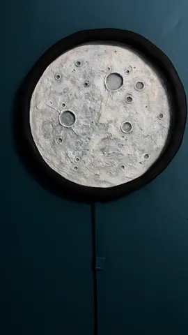I crafted and sculpted this 3D moon using various materials such as cement and bonding liquid. It was textured by hand using various tools to give it this realistic effect. With integrated LED lighting we have our very own bright full moon displayed on our wall. So proud of my creation.🌕🌔