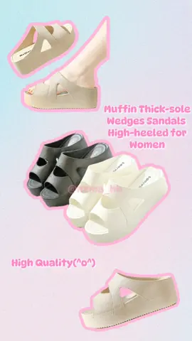 Muffin thick-sole wedges sandals High-heeled for women rubber slippers #fyp #OOTD #casualoutfits #thicksole 