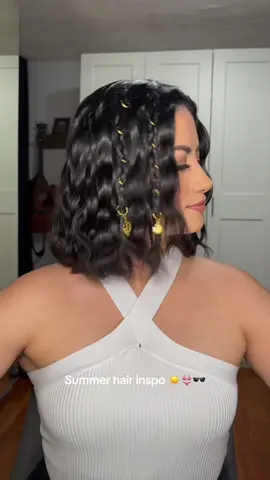 Such a cute way to elevate simple braids 😍 I linked the accessories I used in my amazon storefront 🫶🏻  #shorthair #shorthairstyles #shorthairinspo #mermaidhair #wavyhair #hairwaves #hairaccessories #hairtok #hairinspo #summerhair 