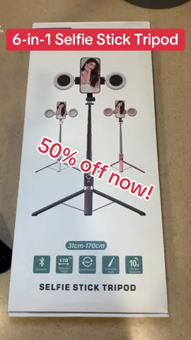 On sale!!! 6-in-1 Selfie Stick Tripod. #tripod #selfiestick #moms #MomsofTikTok #tiktokshop #ttshop #affiliate 