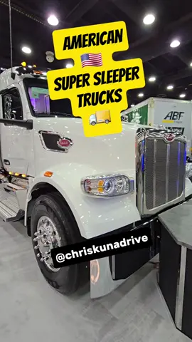 American semi trucks with super sleeper condos,  kitchen, shower, full size bed #america #trucking #usa 
