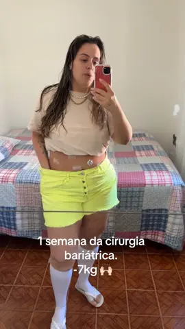 Quando completei 1 semana de cirurfia bariátrica bypass. -7kg. Obrigada, meu Deus!!!  #bariatricsurgery #bypass #kg #peso 
