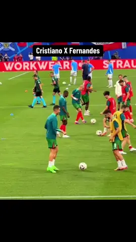 Cristiano Ronaldo and Bruno Fernandes warmup traing 🐐❤️ #ronaldo #cristiano #cr7 #foryou #fy #viral #Love #portugal🇵🇹 #EURO2024 #cristianojr #foryou #brunofernandes 