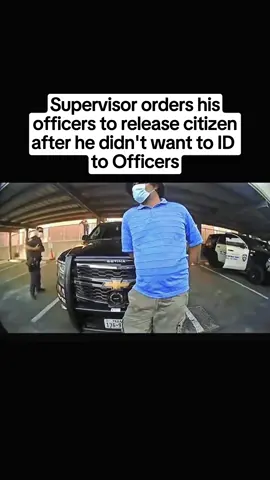 Supervisor orders his officers to release citizen after he didn’t want to ID to Officers #cops #copsoftiktok #police #policeoftiktok #policeofficer #fyp 