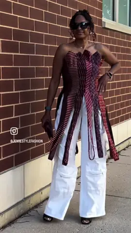 Another tie upcycle that went straight to the runway. @jacksonmoehler  looks fabulous in it!! I love a piece that gives options upon options and can transition through seasons. #upcycled #ties #fashion #style #sustainablefashion #runwayfashion #upcycle #refashion #sewing #creativity #chicagofashionstylist #outfitinspo #sewingproject #tutorialcomingsoon