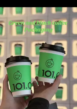 Green and black coffee packaging #coffeecup #coffeeshop #cupfactory 