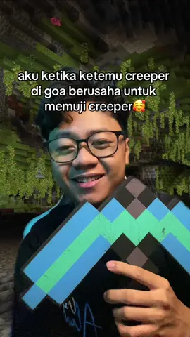 creeper: aduh mas malu gajadi meledak 😜😳🫣 #Minecraft #fyp 