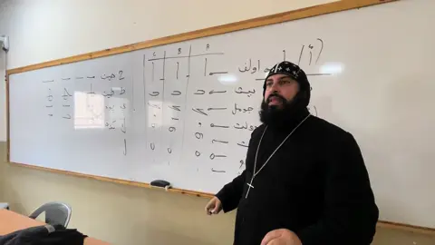 Teaching Syriac Aramaic to camp students ‎تعليم اللغة السريانية الارامية لطلاب المخيم