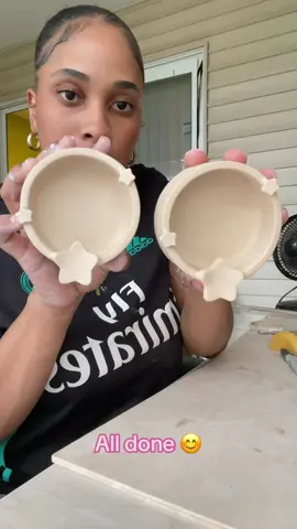 What do you guys think? Hopefully these ashtrays survive the kiln 😭 #ceramics #diycrafts #potterhead #handmadepottery #DIY #clayart #pottery