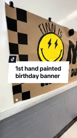 First time painting a banner and LOVE how it turned out! #paintedbanner #momtok 