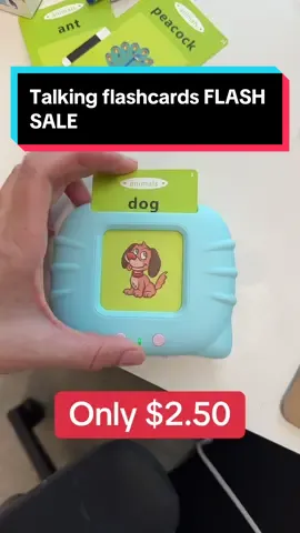 Talking flashcards for less than your daily coffee. Great for preschoolers, toddlers, kids learning words. Incredible deal. #talkingflashcards #toddlerflashcards #educationaltoys #preschoolactivities #preschoolideas #sahmsoftiktok 
