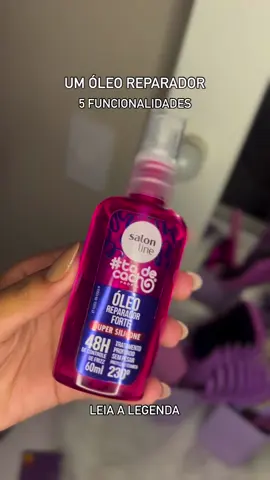 O Óleo Reparador Forte Super Silicone da linha #todecacho, pode ser utilizado para 5 funcionalidades, sendo elas:  1. pré-shampoo  2. tratamento dos fios  3. controle de frizz por 48H  4. proteção térmica (230º) 5. finalizador  • BÔNUS: é ideal para misturinhas #explorar #cabelo #cabelosaudavel #cabelocacheado #transicaocapilar #heymigssalonline #migssalonline 
