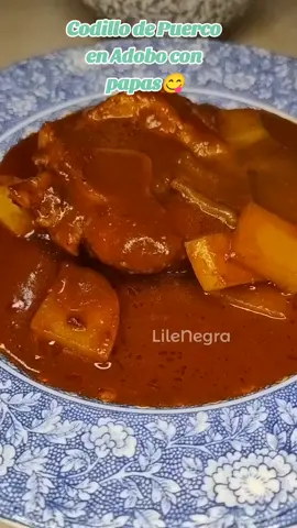cómo preparar Codillo de Puerco en Adobo con papas 😋#comida #cocina 
