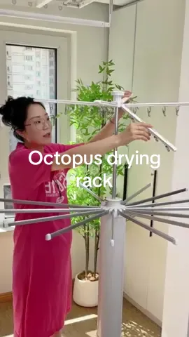 Octopus drying rack with double-layer design for drying clothes,blankets,and socks is very convenient to use. It can be folded and placed in corners without taking up space#good items at home#octopus drying rack#tfyfy