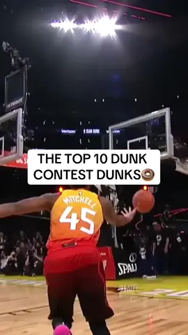 The top 10 dunk contest dunks in nba history. Did I miss any? #creatorsearchinsights #nbaedits #NBA #basketball #dunks #dunkcontest 