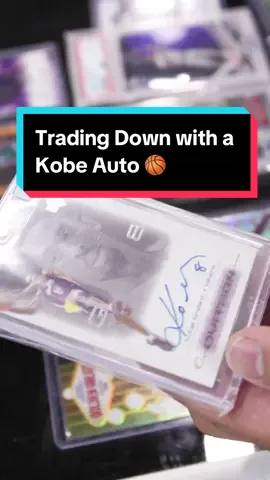 Trading down a Kobe Auto 🏀 #sportscards #fyp #santiagosports #foryou #foryoupage #the hobby #footballcards #tylersantiago #baseballcards #basketballcards #cardshop #cardshow #cardshop #cardshopowner #cards #deals #negotation #makingdeals #deal #negotationg 
