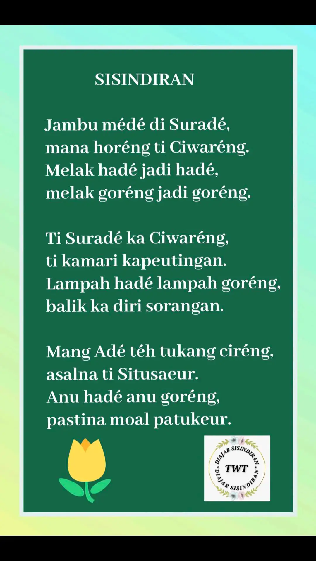 Diajar sisindiran (17) 25-6-2024 #tik_tok  #kontenhiburan  #fypシ゚viral  #konten  #fypシ  #sisindiran  #sisindiransunda  #sisindiranpantunsunda  #sisindiranlucu 