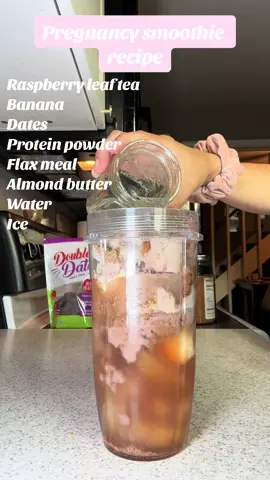 I have been drinking this smoothie every morning and its soooo delish! But i am also getting in my dates and tea for labor prep! If youre in your third trimester this is a must try!🫶🏽 #thirdtrimester #pregnant #laborprep #35weekspregnant #vegan #foryou 