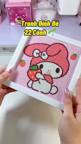 Tranh đính đá cute hột me mà chỉ có 22 cành thui mí bà ơi #unboxing #unbox #videounboxing #quiennieunbox #review #muataitiktok #tranhdinhda #tranh #melody #mymelody #fyp #xuhuong #viral #xhtiktok 