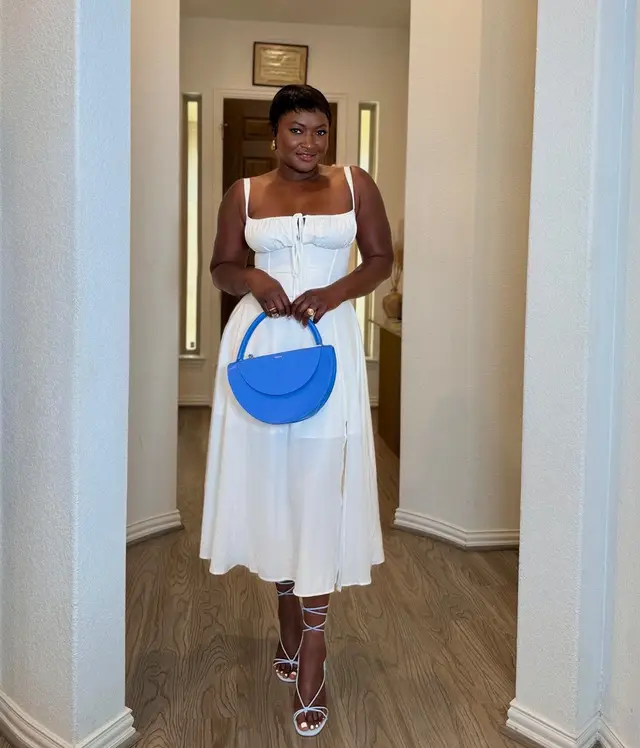 When the $16 Toktok Shop dress eats 🔥🔥🔥🤍🤍🤍 #viraltiktokdress #fashiontiktok #darkskinappreciation #austintx #tiktoksenegal #senegalesetiktok 