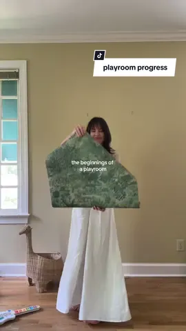 So much left to do but loving the progress 👏 #playroom #kidsroom #wallpaper 