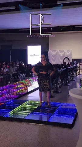 Led runway and Led screen setup in Lakeland Florida. Let Party Expressions level up your events. #fashion #Runway #models #leddancefloor #events #fashionshow #party #eventproduction 