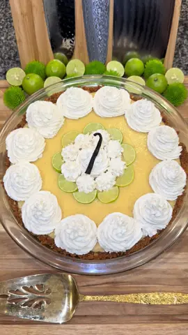 Vanilla Bean Key Lime Pie🍋‍🟩🥧 #keylimepie #keylime #dessert #Recipe #pie  Start out by getting 2 pounds of key limes, and squeeze out 1 cup worth of juice.  Then add it to a bowl along with: -28 ounces of sweetened condensed milk -1/3 cup of heavy whipping cream -1/2 cup of sour cream  -1 tablespoon of lime zest -1 tablespoon of vanilla bean paste  -3 egg yolks    Whisk it all together until smooth.  Then for the crust, in a bowl add:   -1 cup crushed Nilla Wafers  -1 cup of crushed Biscoff cookies (my original recipe actually calls for crushed graham crackers, so you can use those instead if you prefer)  -1/2 cup of light brown sugar  -8 tablespoons of melted butter (that has been cooled to room temperature) Mix it all together until well combined. Then get a pie dish, add in the mixture, and firmly press in the crust.  Add in your filling and bake at 350 degrees for 15 to 20 minutes. (Baking time will be determined by the pie dish you’re using, so the smaller the pie dish the longer it will take since it will be thicker.)  You’ll know it’s done when the edges are firm to touch, and the pie has a firm jiggle to it.  Then let it set in the fridge for no less than 4 hours (but preferably overnight), and make sure it’s served straight from the fridge.   I like to top the pie off with my Vanilla Bean Whipped cream.  To make this, in a large mixing bowl add: -2 cups heavy whipping cream -1 cup powdered sugar -1 tablespoon of vanilla bean paste  Whisk this together with an electric mixer until firm peaks form.  Then pipe it on to the pie or spread it on top.  This is the only recipe I’ve filmed annually because so many people love and revisit it. I can’t tell you how much I appreciate everyone who has already made it. Seriously, thank you with all of my heart💚 Enjoy💜