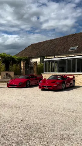 « When two legends meet » 🥹😍🇮🇹 #ferrarif40 #ferrarif50 #italiancars #legends #mythic #hypercar #luxurycars #Lifestyle #passion #automobile #cars #fyp #pourtoi 