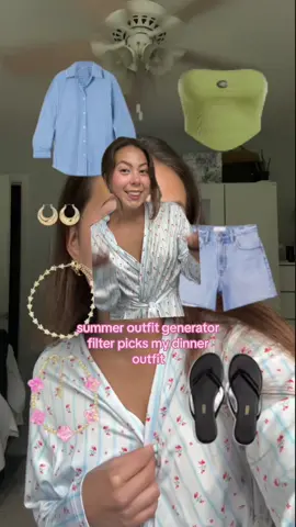 CUTE AND CASUAL i love it!! 🤍🐚🫐 #filterpicksmyoutfit #outfitfilter #outfitgenerator #yoursummeroutfit #summeroutfit #summeroutfitinspo #summeroutfitideas #getdressedwithme #casualsummeroutfit  #greenscreen 