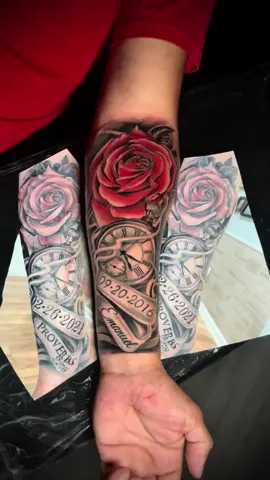 Hermoso tatuaje de una rosa y un reloj🔥✨ #tatuaje #tattoo #tattoviral #parati 
