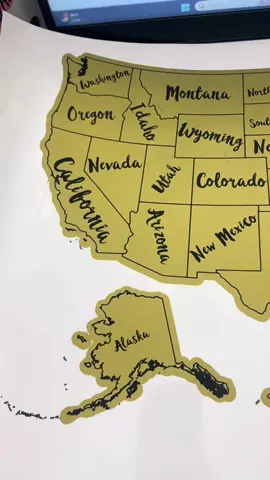 My selling map. Dont get me started on how the lines do match up but I love the ombre of it. Here’s to reaching my goal of selling to all 50 states! #SmallBusiness #selltoall50states #tshirts #cups #sweatshirts #blessed #keepgrowing 
