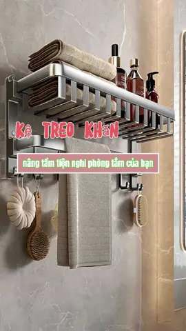 Đa năng và siêu chắc chắn, kệ máng khăn dán tường giúp bạn treo nhiều vật dụng trong nhà tắm một cách gọn gàng hơn #kemangkhan #ketreokhannhatam #mangkhantamdanang #tienich #livingc #tienich