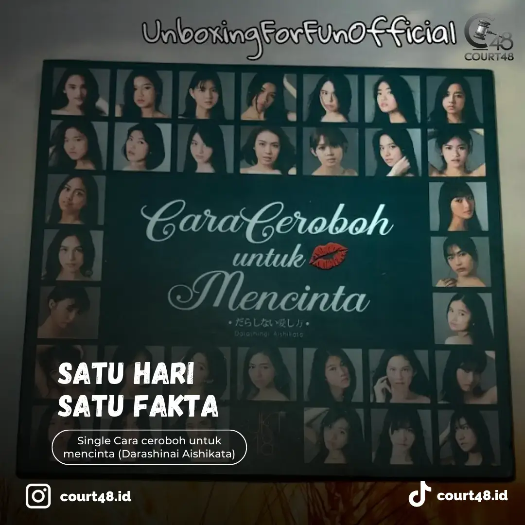 Holla Kalian Tahu Tidak...? Saat ini JKT48 telah mengeluarkan 25 single senbatsu, baik single original maupun single daur ulang. Dari semua single itu ada satu single yang memiliki jumlah member senbatsu paling banyak di JKT48 maupun dalam sejarah AKB48 group. Judul single tersebut adalah Cara Ceroboh untuk Mencinta (Darashinai Aishikata) yang merupakan single ke 22 JKT48. Single tersebut dirilis di Indonesia pada tanggal 16 Maret 2021 yang bertepatan dengan memasuki nya New era JKT48 pasca restrukturisasi pandemi covid-19. Single ini berisikan 33 member new era yakni Adzana Shaliha Alifyaa, Amirah Fatin, Angelina Christy, Aninditha Rahma Cahyadi, Ariella Calista Ichwan, Azizi Asadel, Cindy Hapsari Maharani Pujiantoro Putri, Cornelia Vanisa, Dhea Angelia, Eve Antoinette Ichwan, Febriola Sinambela, Feni Fitriyanti, Fiony Alveria Tantri, Flora Shafiqa, Fransisca Saraswati Puspa Dewi, Freya Jayawardana, Gabriela Margareth Warouw, Gita Sekar Andarini, Helisma Mauludzunia Putri Kurnia, Indah Cahya Nabilla, Jessica Chandra, Jesslyn Callista, Jinan Safa Safira, Kathrina Irene, Lulu Salsabila, Marsha Lenathea, Mutiara Azzahra, Reva Fidela, Shani Indira Natio( center ), Shania Gracia, Tan Zhi Hui Celine, Yessica Tamara, dan Zahra Nur Khaulah. Apakah pencapaian single ini akan bisa terulang kembali di JKT48, dan apa yang paling kalian ingat tentang single yang satu ini? Tuliskan dikolom komentar ya ingin tahu fakta-fakta lain,let's Go join discord kami link ada di instagram kami https://www.instagram.com/court48.id?igsh=OGxuNXV4ZWtndjV3 atau kalian bisa follow akun court48.id agar tidak ketinggalan fakta-fakta lainnya  #jkt48newera #jkt48 #singelke22jkt48#jeketi48 #senbatsujkt48 #newera #jkt48info #