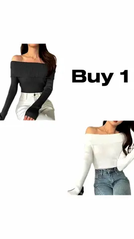 BUY 1 TAKE 1 KILY.PH Off Shoulder Longsleeves Korean Knitted Basic Top Semi Croptop 6A0280 Casual Fit under ₱118.75 Hurry - Ends tomorrow!#fyp 