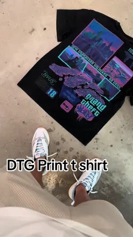 DTG print on a 250gsm 100% cotton washed t-shirt #clothingbrand #clothingmanufacturer #dtg #gta #TikTokFashion 