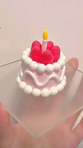 Cake strawberry🍓 #DIY #diycraft #giftideas #comel #cute #diyclay #clay 